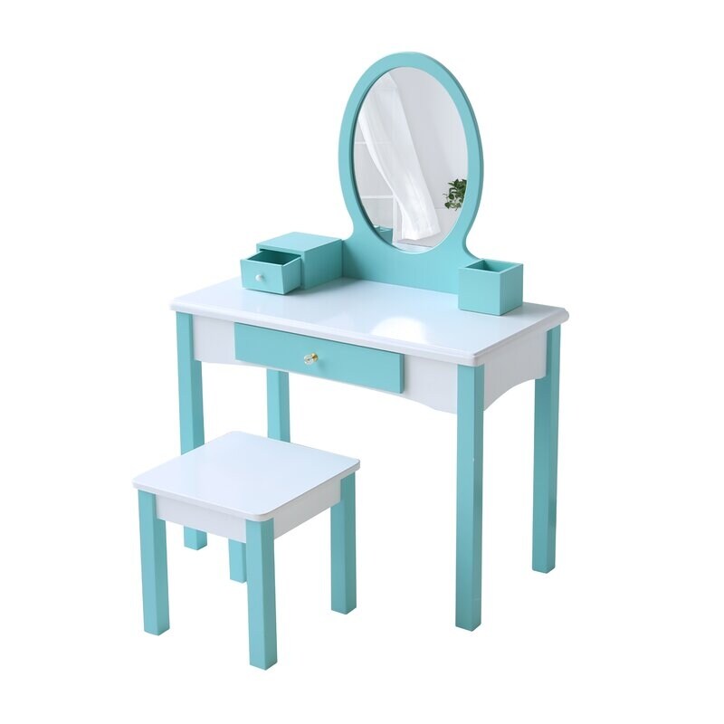 wooden kids vanity table