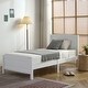 preview thumbnail 1 of 13, White Twin Pine Single-Layer Core Vertical Stripe Full-Board Curved Bed Head White