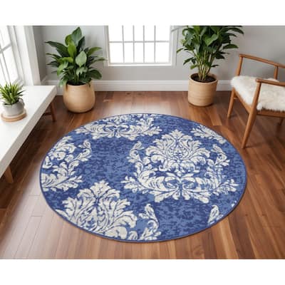 Gusob Power Loomed Distressed Geometric Stain Resistant Area Rug By HomeRoots - 96' X '96' X '0.39