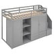 preview thumbnail 10 of 34, Stylish & Simple Functional Loft Bed with 3 Shelves, 2 Wardrobes and 2 Drawers, Ladder with Storage, No Box Spring Needed, Gray