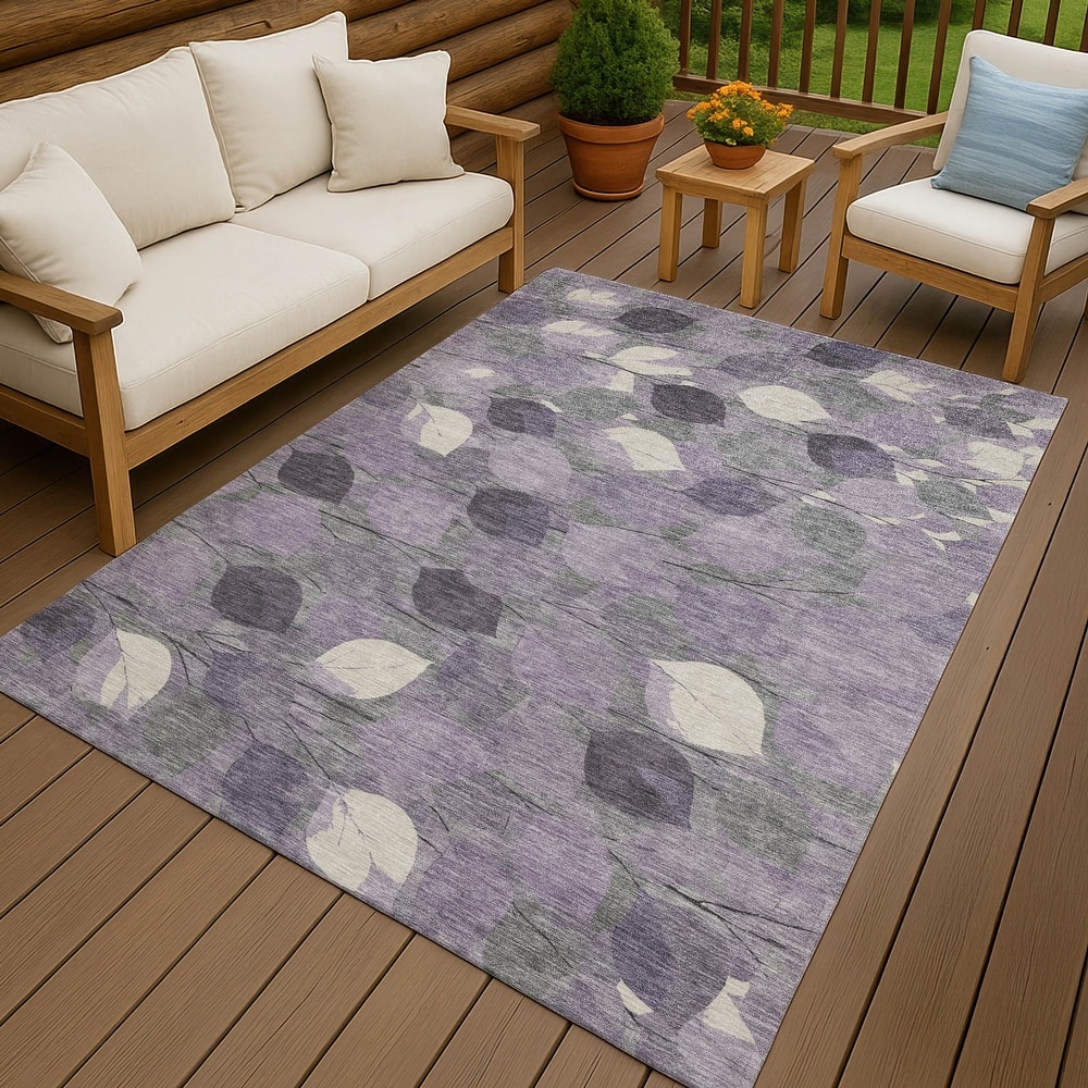 Machine Washable Indoor/ Outdoor Floral Mila Chantille Rug