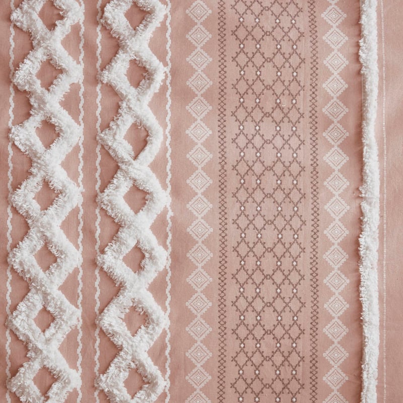INK+IVY Imani Cotton Printed Single Curtain Panel with Chenille Stripe and Lining