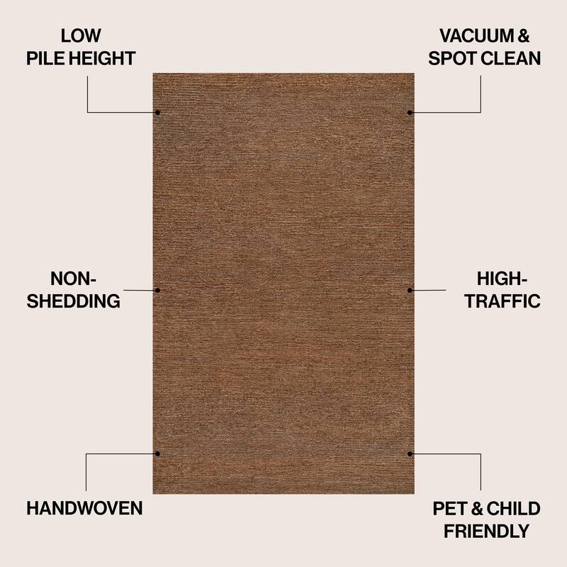 JONATHAN Y Griffin Rustic Farmhouse Woven Jute Solid Area Rug