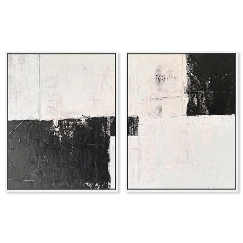 Shattered Symmetry II Canvas Set of 2 by Art Remedy - 24" x 30" - White