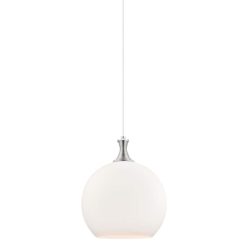 Innovations Lighting 415-1P-19-14 Astor Pendant Astor 14" Wide Pendant - Polished Nickel / Matte White