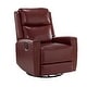 preview thumbnail 77 of 111, Fiacro 30.31" Genuine Leather Wingback Swivel Rocker Recliner with Nailhead Trim