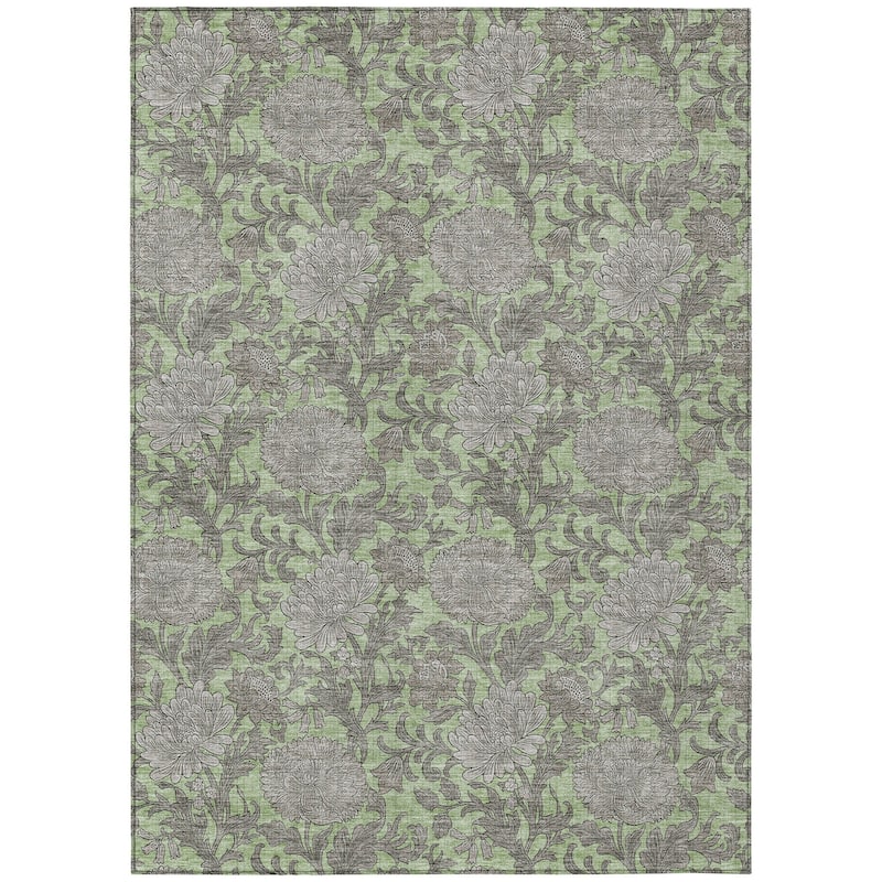 HomeRoots Floral Transitional Rectangle Outdoor Rug
