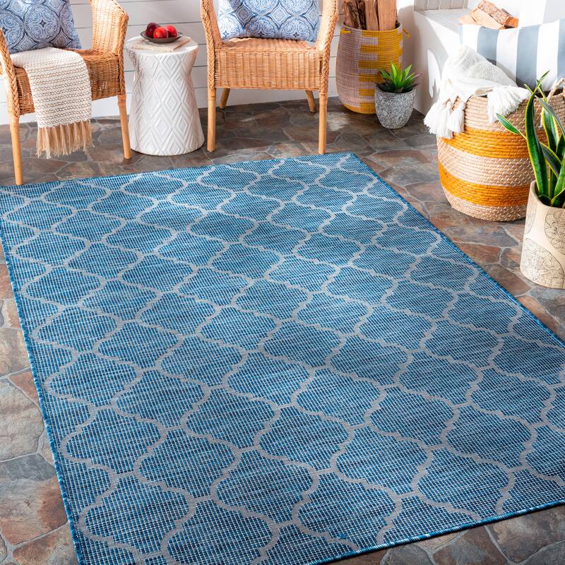 Artistic Weavers Asya Traditional Trellis Outdoor Area Rug - 2'6" x 4' - Dark Blue