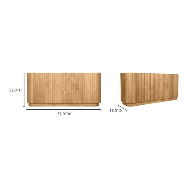Macari Mid-Century Modern Rounded 4-Door Sideboard
