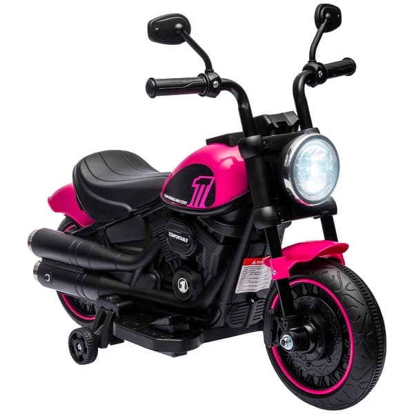 slide 2 of 8, 6V Kids Electric Motorbike with Training Wheels, Safe 1.9 MPH Speed, Single-Button Start, and High-Traction Tires for Toddlers
