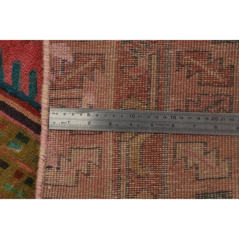 Hand Knotted Oriental 100% Wool Carpet Traditional Tribal Oranges & Rust Meshkin Runner Rug - 10' 9'' X 4' 0''