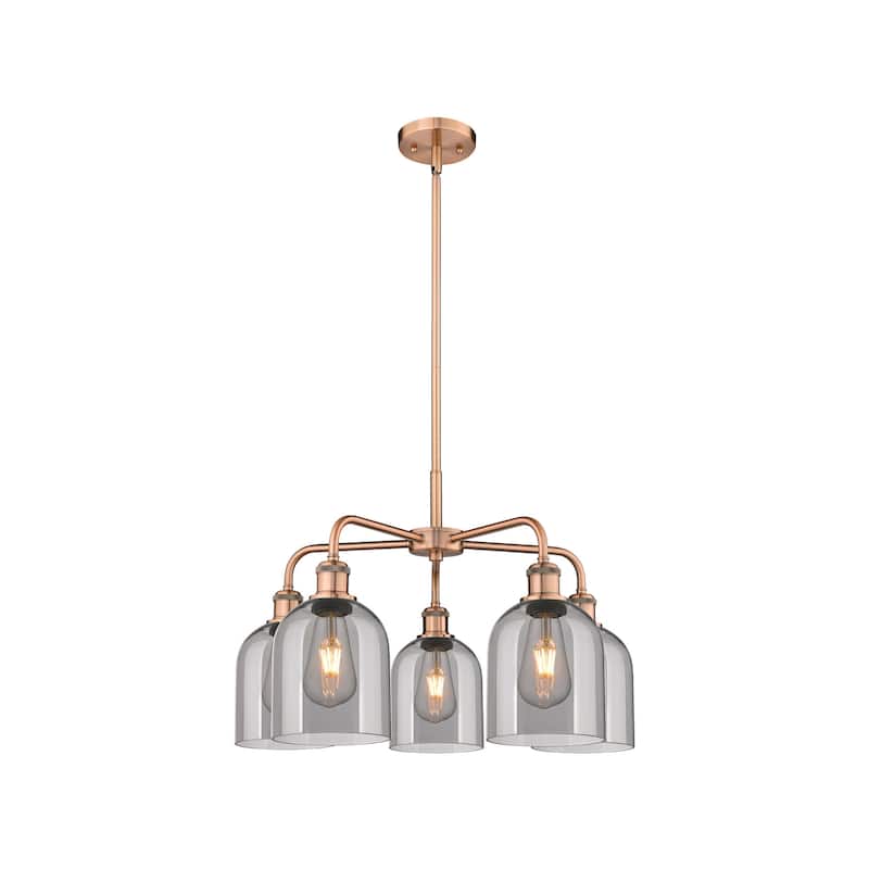 Innovations Lighting 516-5CR 15 24 Bella Chandelier Bella 5 Light 24" - Antique Copper / Light Smoke