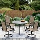 preview thumbnail 31 of 174, Patio Dining Set, Outdoor Dining Table and Chairs Set with Textilene Chairs, Adjustable Umbrella Hole for Garden, Backyard