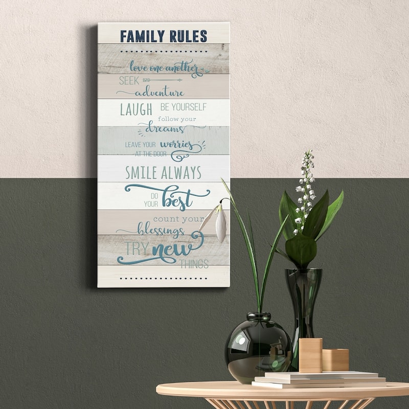 Family Rules- Premium Gallery Wrapped Canvas - Ready to Hang