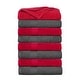 preview thumbnail 17 of 28, Luxurious Cotton 600 GSM Highly Absorbent Bath Towels by Ample Decor - Pack of 8 Gray - Red