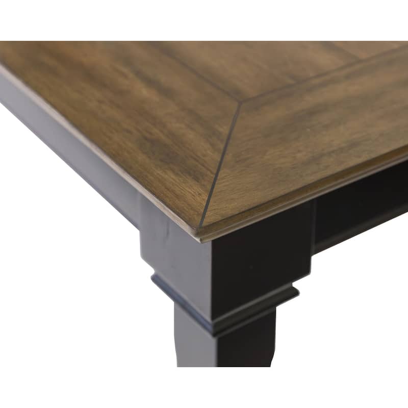 Traditional Wood Kitchen Extension Dining Table, Black - Large