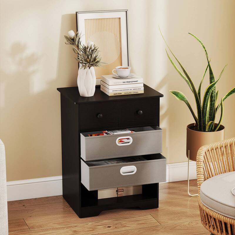 Costway 4-Drawer Dresser Modern Chest Storage Organizer with Open