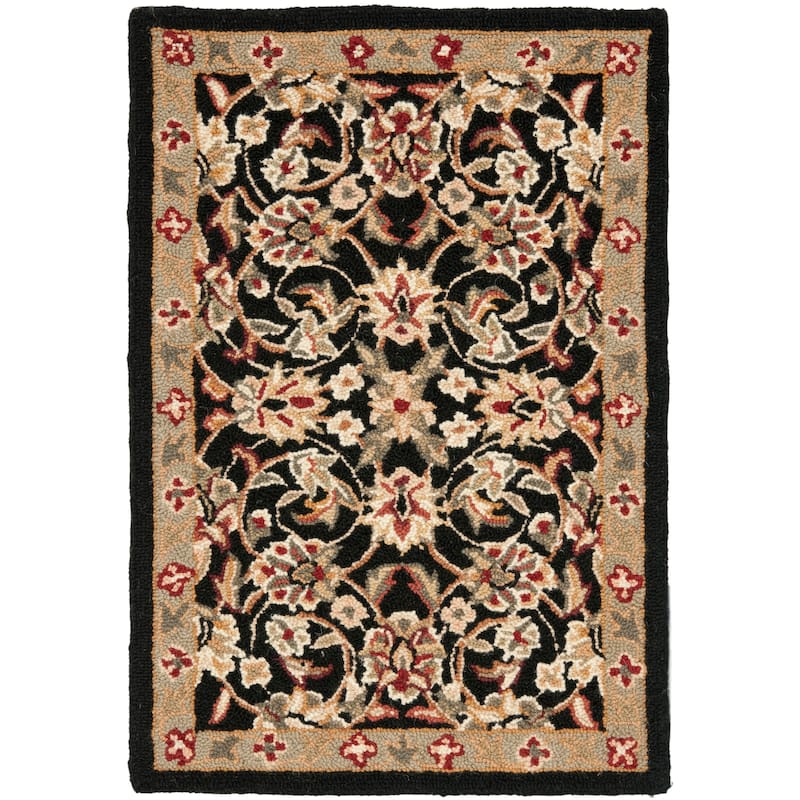 SAFAVIEH Handmade Chelsea Kolja French Country Wool Rug - 1'8" x 2'6" - Black