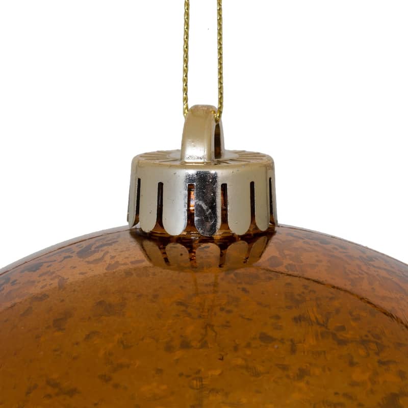Vickerman 6" Copper Mercury Ball Ornament, 4 per Bag. - Gold
