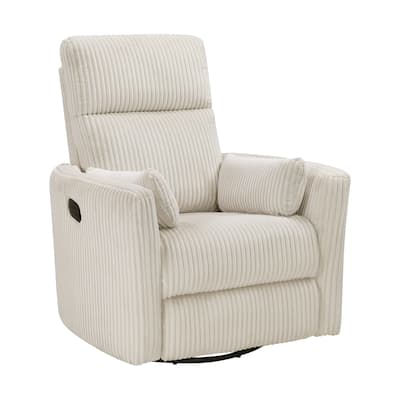 Braidy Corduroy Swivel Glider Manual Reclining Chair