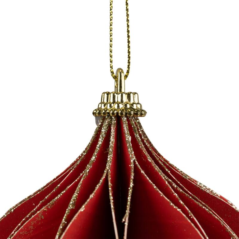 Glittered Onion Christmas Ornament - 4.25" - Red