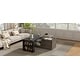 preview thumbnail 2 of 10, Farmhouse Lift Top Coffee Table With Barn Doors, Wood Rectangle Center Table, With Large Hidden Storage Space