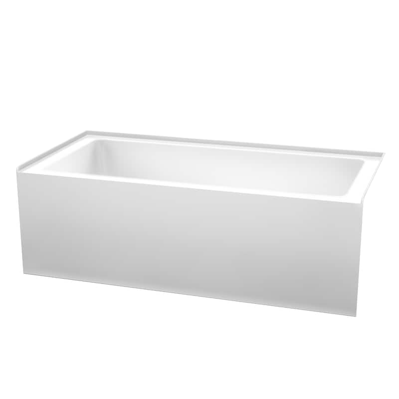 Grayley 66-Inch x 32-Inch Alcove Bathtub in White with Options - Right Drain - White, Matte Black Trim