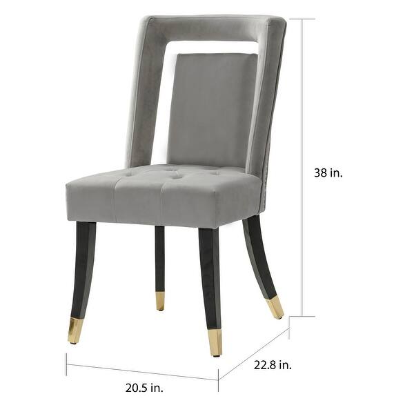 dimension image slide 1 of 2, Gracewood Hollow Dhruv Velvet Dining Chairs (Set of 2) - N/A