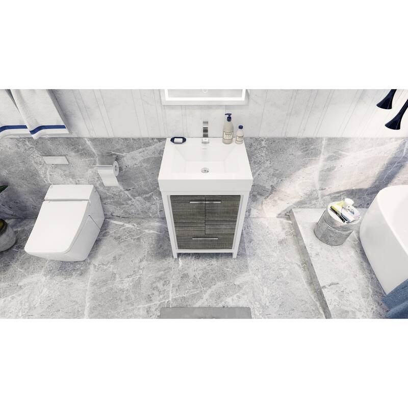 Dove 24'' Freestanding Vanity with Reinforced Acrylic Sink