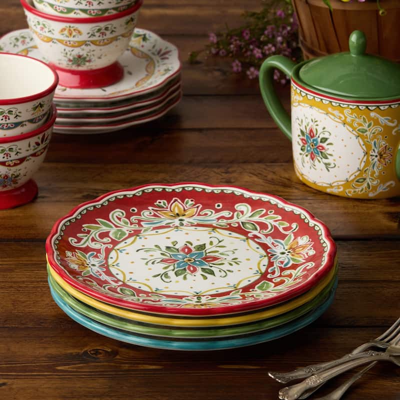 Certified International Provence 11" Dinner Plates,Set of 4 Assorted Designs - 11'' W x 11'' D x 1.125'' H