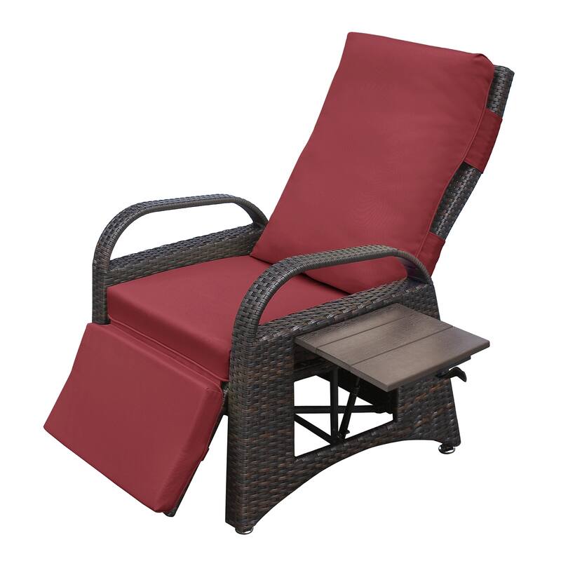 Outdoor Recliner Chair,2 Buckle Reclining Lounge Chair and Removable Soft Cushion,with Modern Armchair and Ergonomic for Home