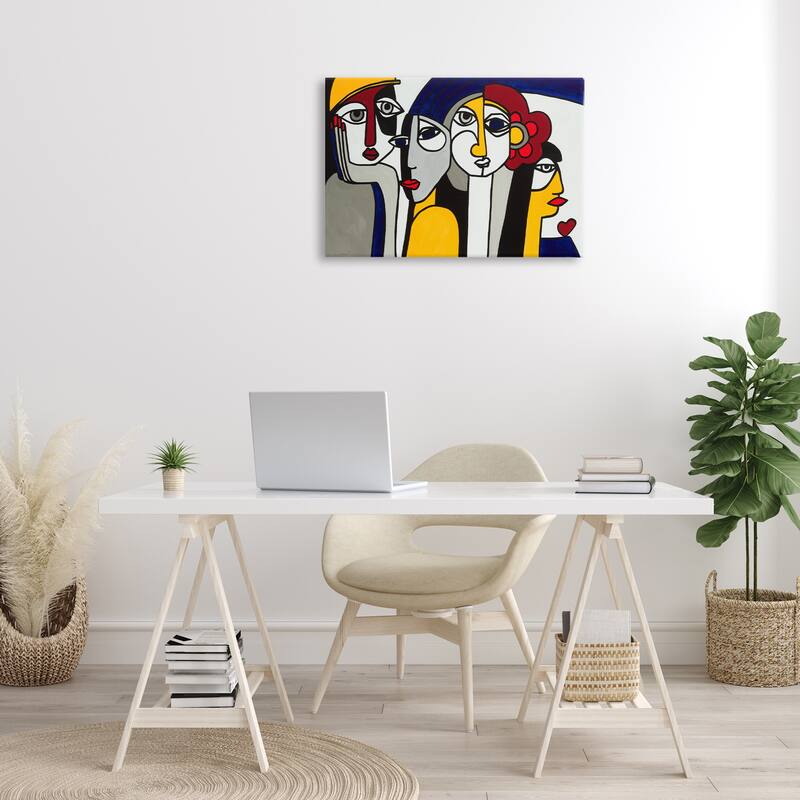 Stupell Primary Hues Faces Portrait Canvas Wall Art Design By Ruth Fromstein
