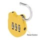 preview thumbnail 2 of 2, 3 Digit Combination Padlock, 3mm Steel Shackle Dia Zinc Alloy Locks Yellow - 1 Pack