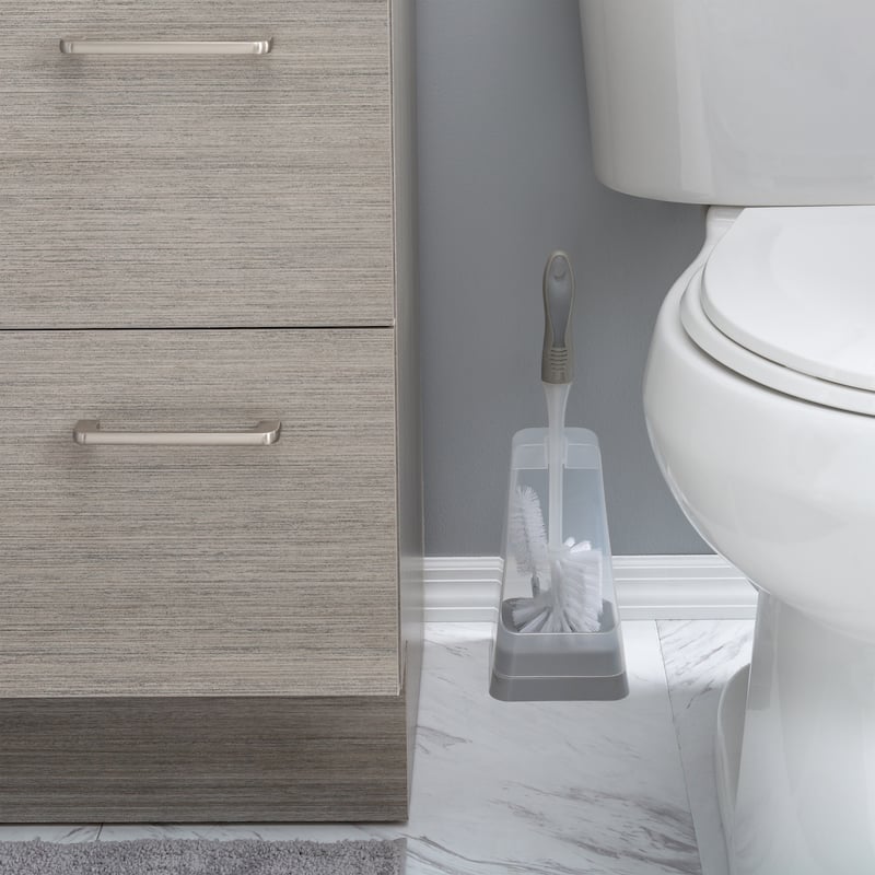 Bath Bliss Square Toilet Bowl Brush and Stand - 4.875 x 4.75 x 16"