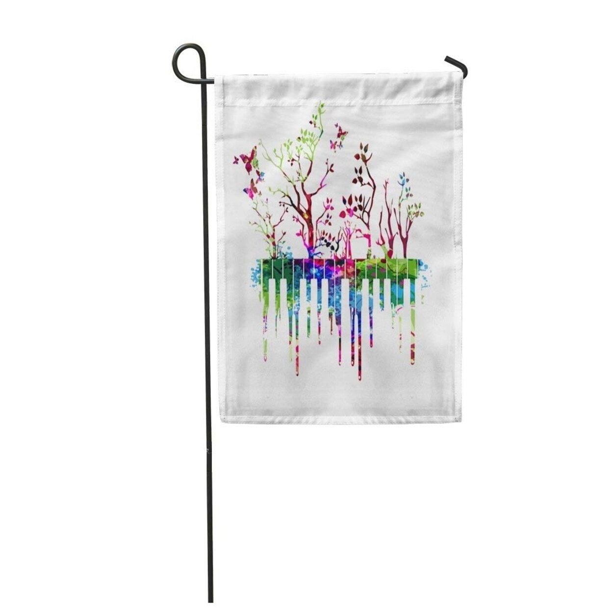 Music Colorful Design With Piano Keys Instrument Vector Illustration Keyboard Garden Flag Decorative Flag House Banner N A On Sale Overstock 31393706