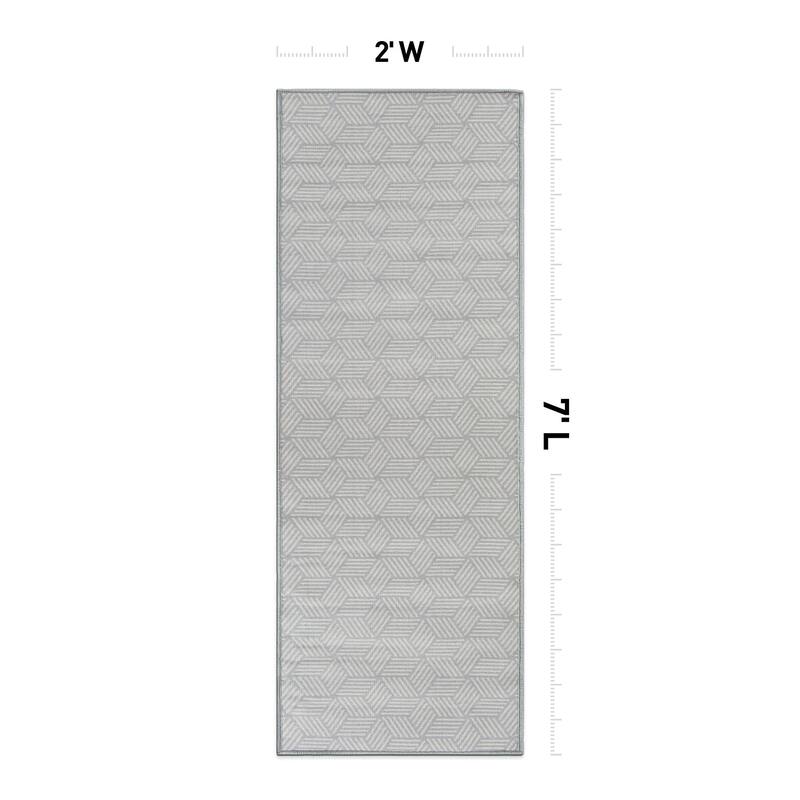 Contemporary Geometric Cubes Indoor/Outdoor Area Rug