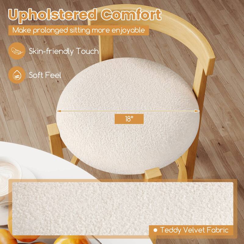 Costway 24” Counter Height Bar Stools Set of 2/4 with Backrests and