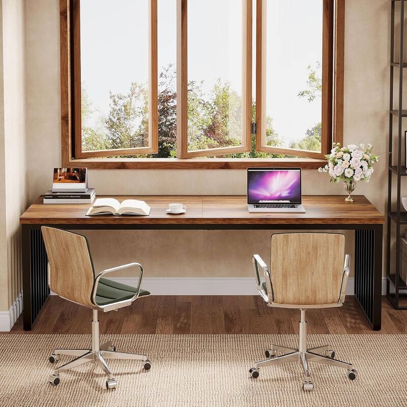 78.74" Extra Long Computer Desk, Double 2-Person Desk, Workstation Writing Study Table for Home Office