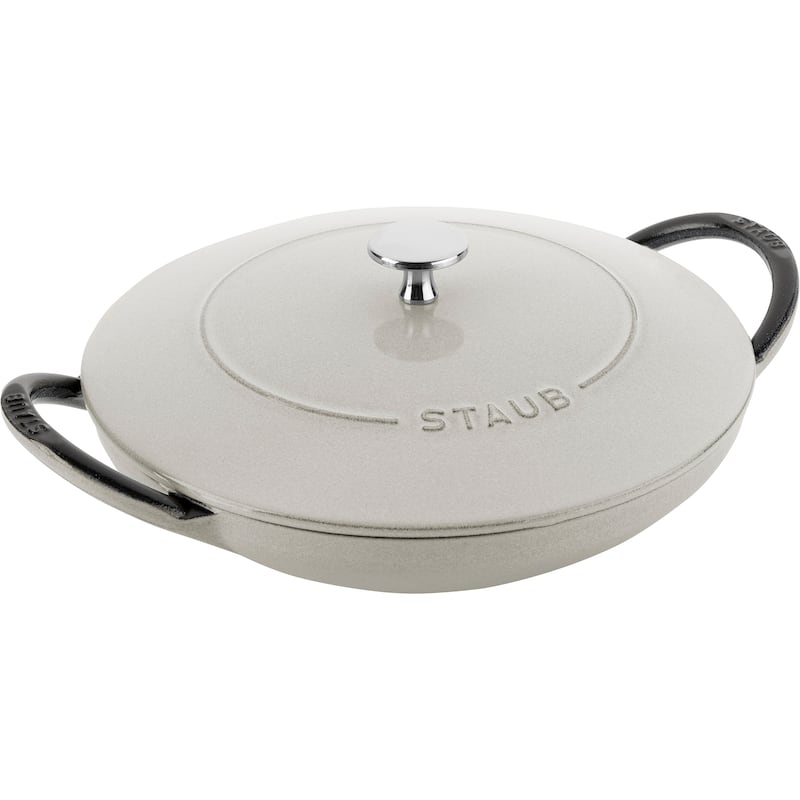 Staub Cast Iron 2-qt Wok With Cast Iron Lid - White Truffle - White Truffle - White Truffle - 2-qt