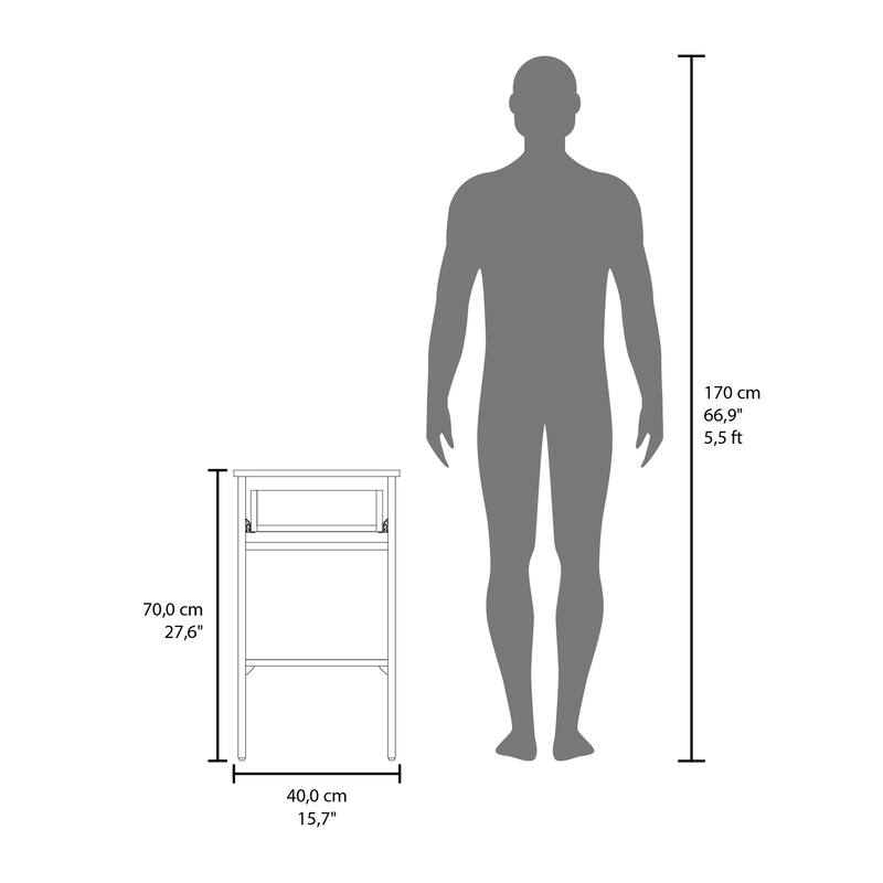 White Modern Nightstand with Drawer and Open Shelf, Space-Saving Design