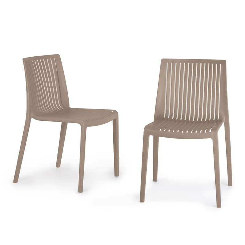 WRGHOME Modern Stacking Patio Dining Side Chair Indoor/Outdoor (Set of 2) - 32.28'' H X 21.26'' W X 22.04'' D