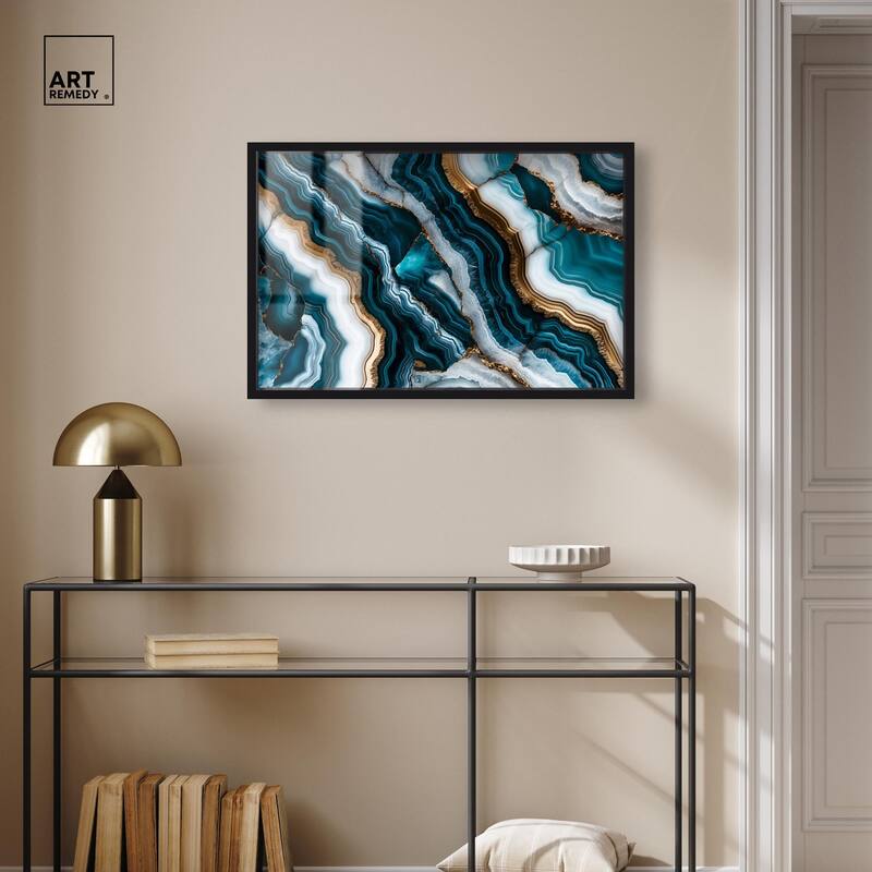 Teal Tides Treasure I Shadowbox by Art Remedy