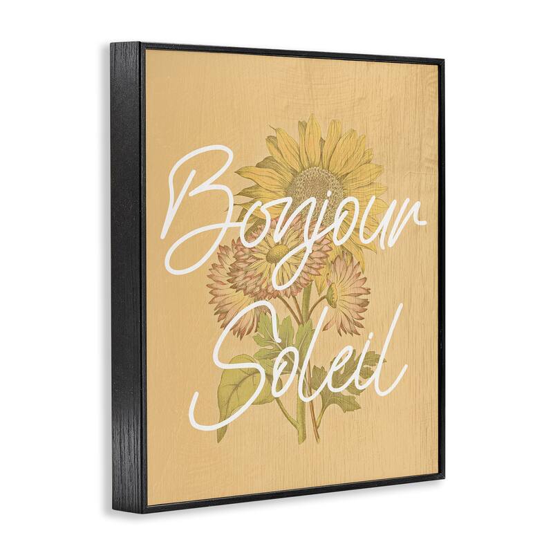 Stupell Hello Sunshine French Phrase Framed Giclee Art Design By Lil' Rue