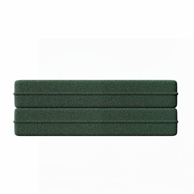 Floor Sofa with 2 Pillows,15" Full Size Folding Mattress,Green