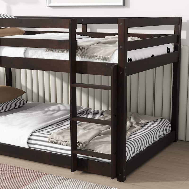 Twin Loft Bed with Dual 13-Slat Platforms and Low-Profile Design (200lb Capacity per Level)