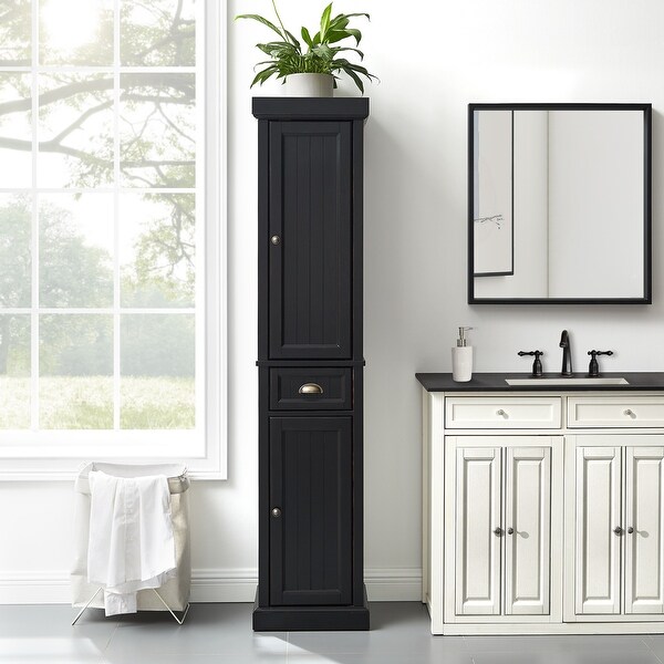 Crosley seaside tall linen cabinet sale
