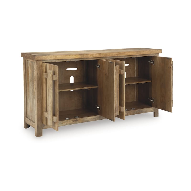 Signature Design by Ashley Dresor Natural Accent Cabinet - 68.13" W x 18" D x 36.25" H