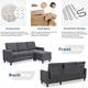 Futzca Modern L-shaped Convertible Sectional Sofa w/ Reversible Chaise