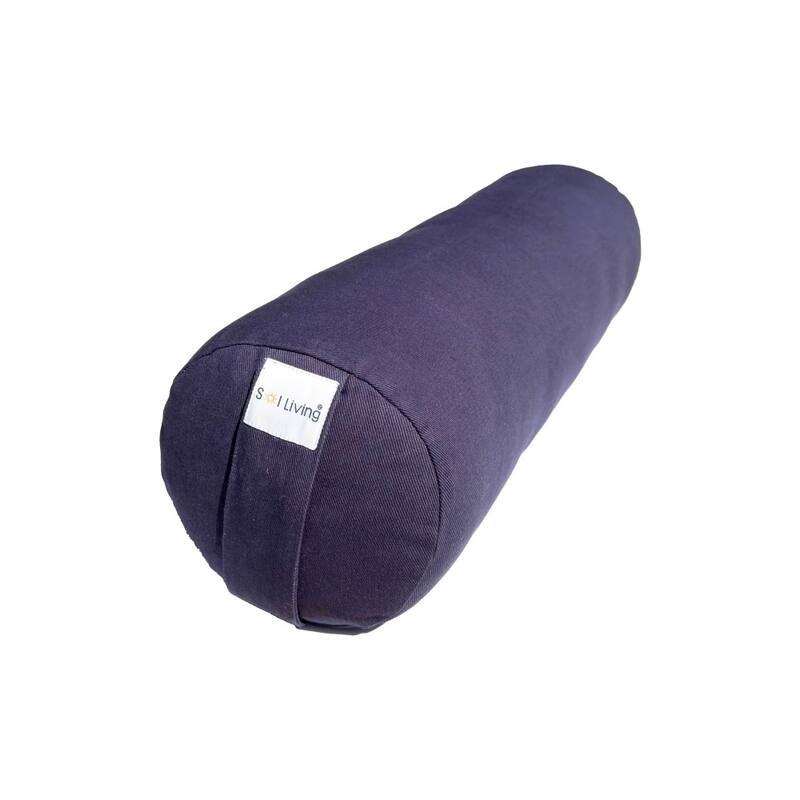 Sol Living Cylindrical Yoga Bolster Meditation Cushion - Cotton - 26" x 8" x 8" - Blue