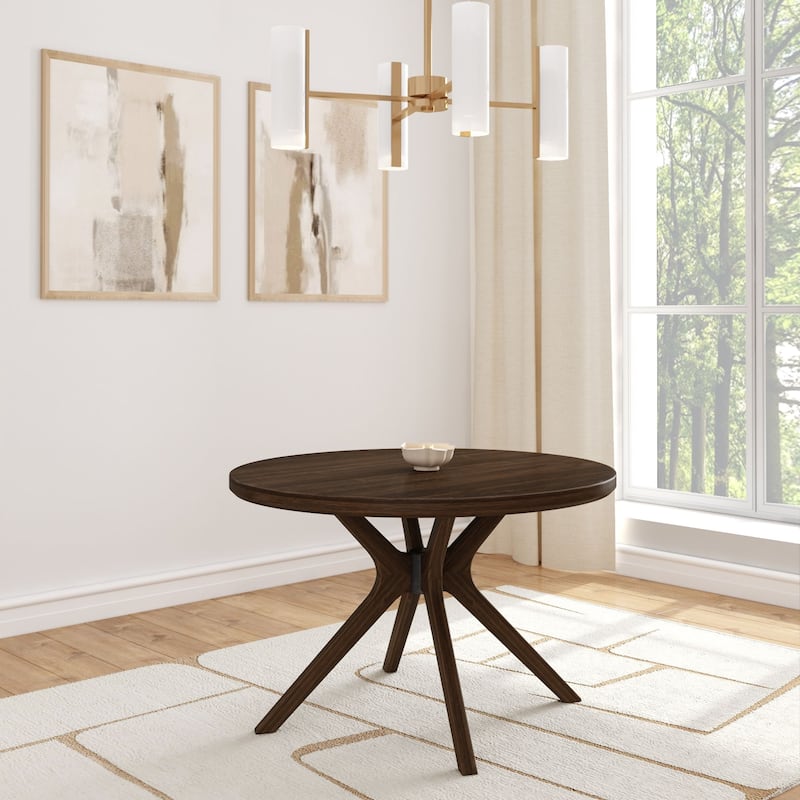 Plank and Beam Verso Cross Leg Round Dining Table - 47" - Walnut
